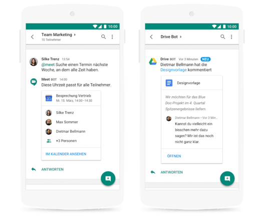 Die nahtlose Integration der anderen Google Workspace (G Suite) Applikationen