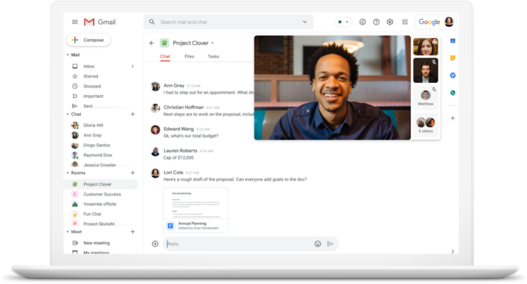 Das neue Gmail kombiniert alle Kommunikationskanäle aus Google Workspace (auch Google Meet)