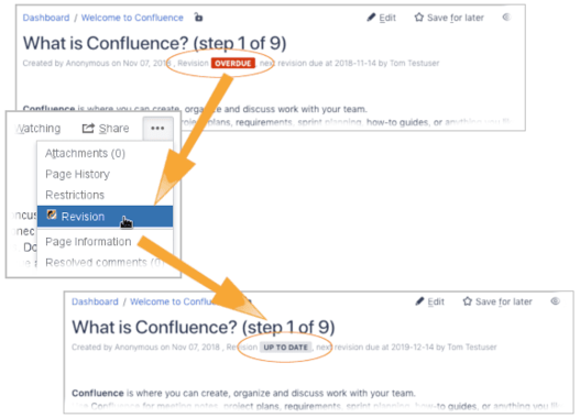 Confluence Wikis - Beispiel Userführung beim Teamworkx Revision for Confluence