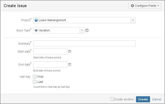 Leave Management catworkx App für Atlassian Jira