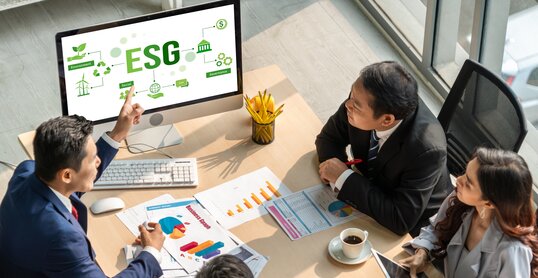 ESG environmental social governance policy for modish business to set a standard to achieve high ESG score