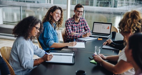 Diverse group of business team in boardroom meeting