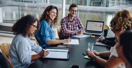 Diverse group of business team in boardroom meeting