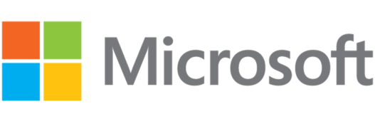 Logo von microsoft mit Signet und Firmenname als Schriftzug