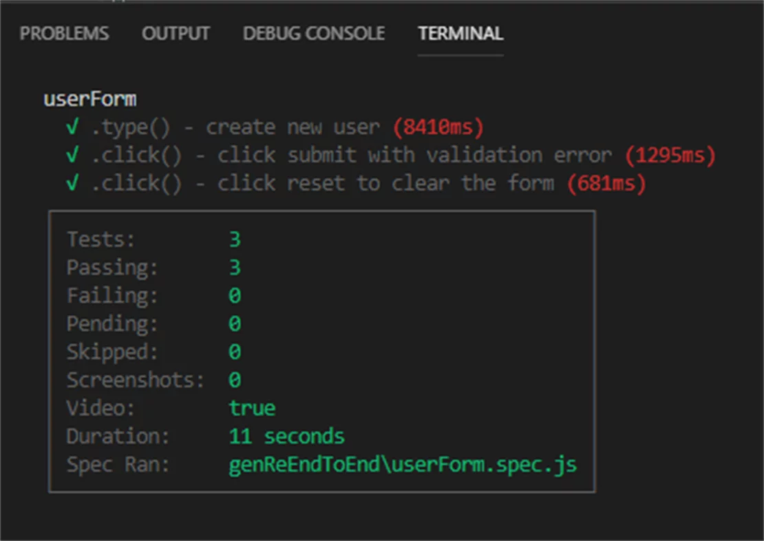 Screenshot Cypress e2e Testing im Headless Mode