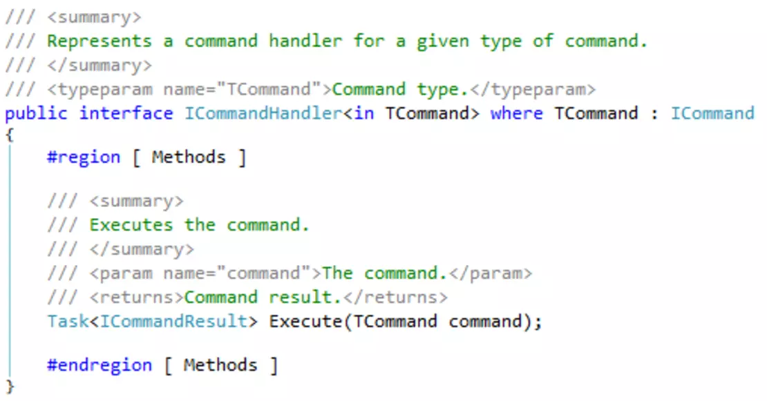 Nutzung von CQRS in ASP.Net MVC mit Entity Framework: Screenshot Command Handler