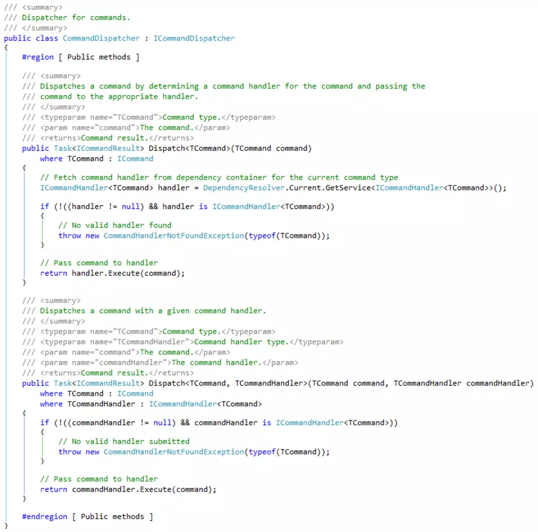 Nutzung von CQRS in ASP.Net MVC mit Entity Framework: Screenshot Command Dispatcher