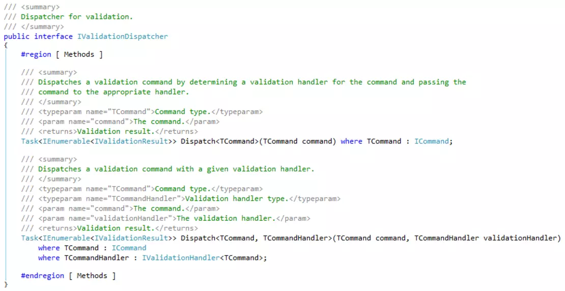 Nutzung von CQRS in ASP.Net MVC mit Entity Framework: Screenshot Validation Dispatcher