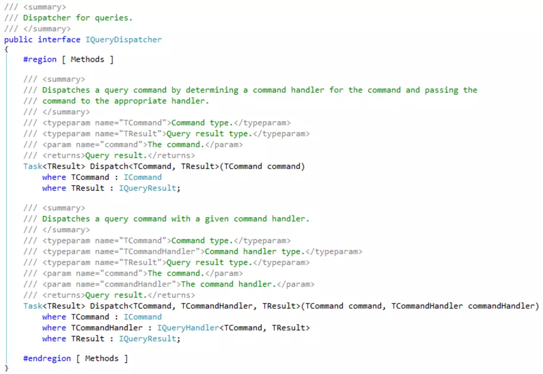 Nutzung von CQRS in ASP.Net MVC mit Entity Framework: Screenshot Query Dispatcher
